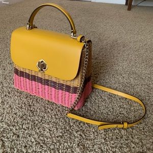 Kate Spade Romy Wicker&Leather Medium Bag NEW $358
